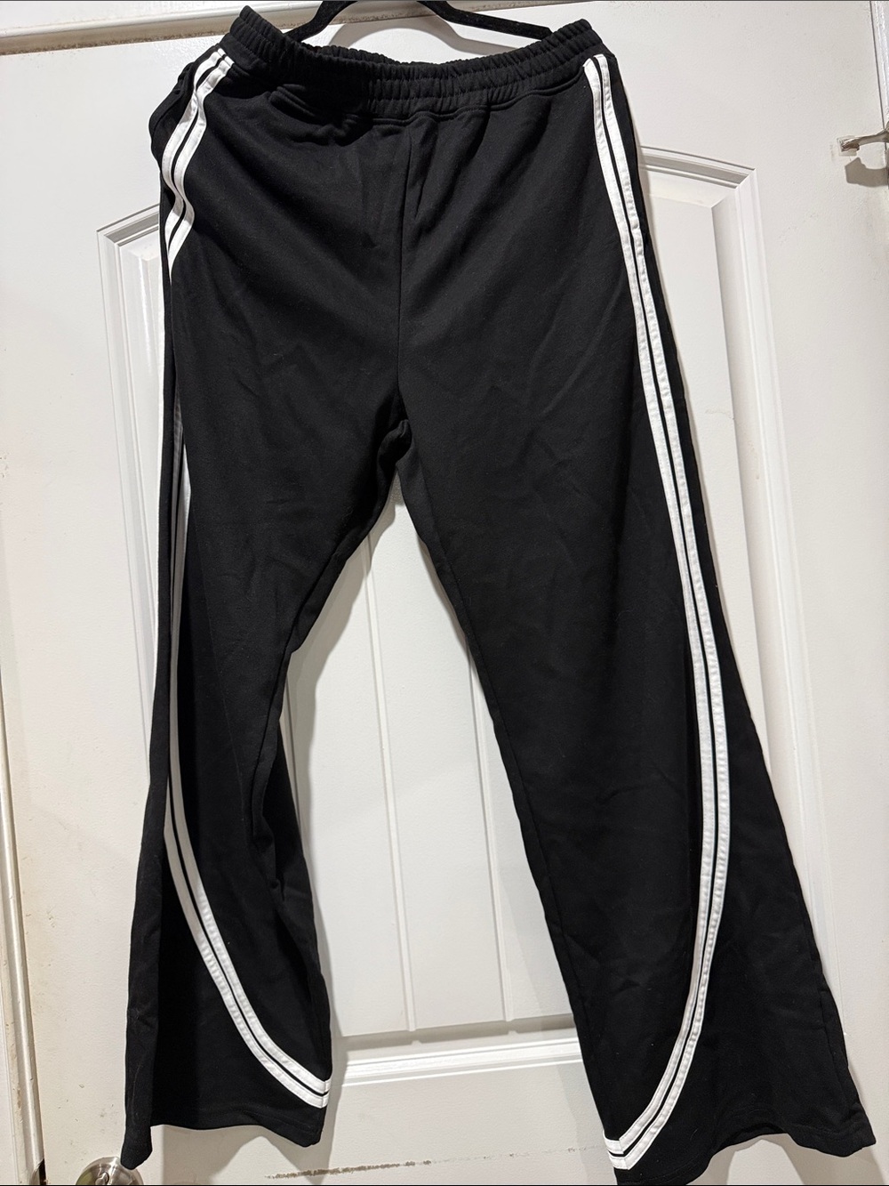 Women’s Black Pants with White Side Stripes